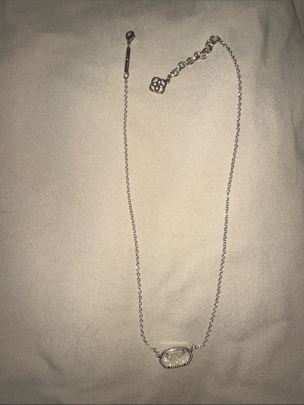Elisa Silver Pendant Necklace in Iridescent Drusy